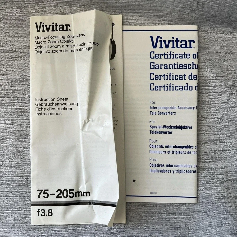 VIVITAR DL 75-205mm 1:3.8-4.8 MC MACRO FOCUSING ZOOM Untested